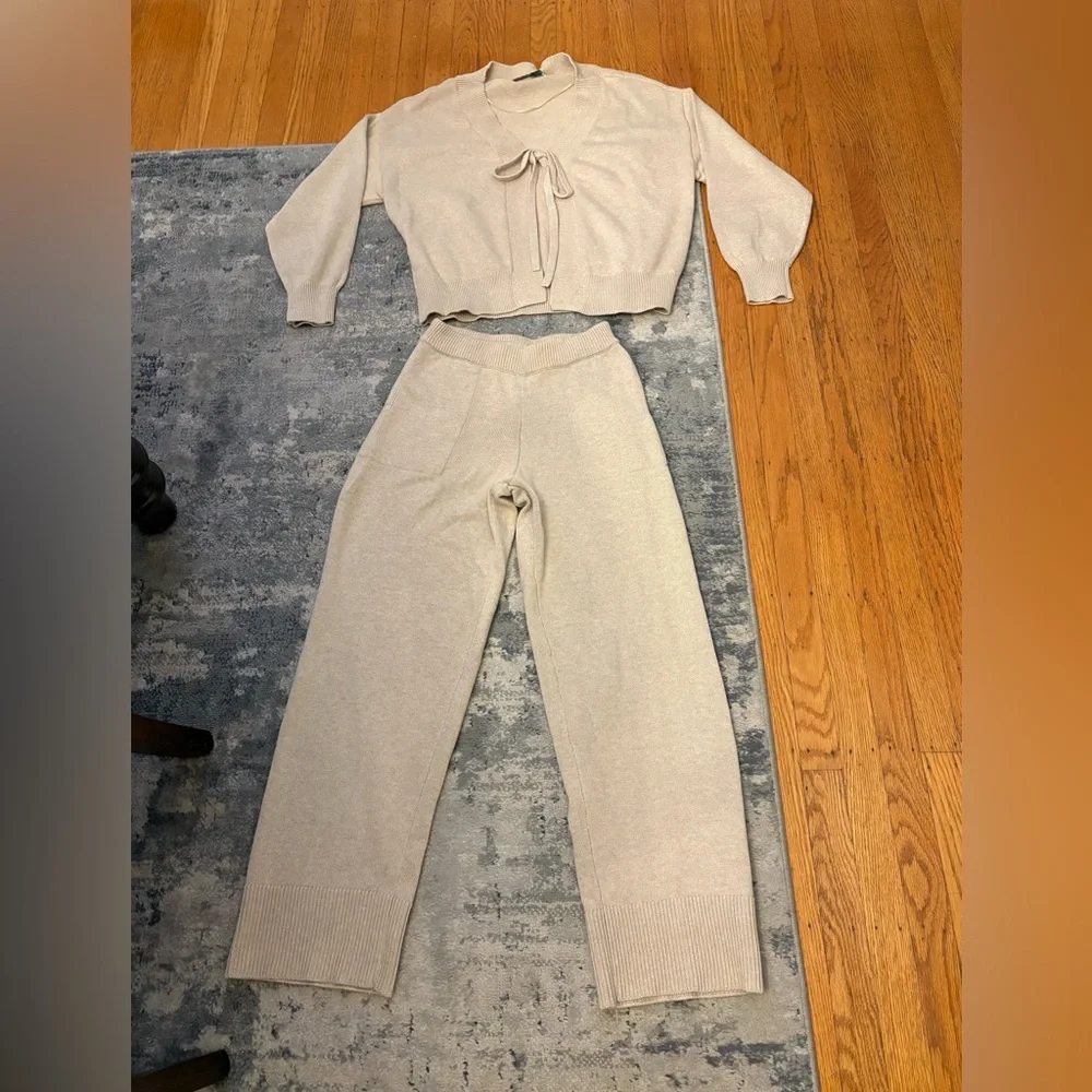NWOT! Free People FP Beach Solar Sweater Set in Sand Dollar, Women’s XS